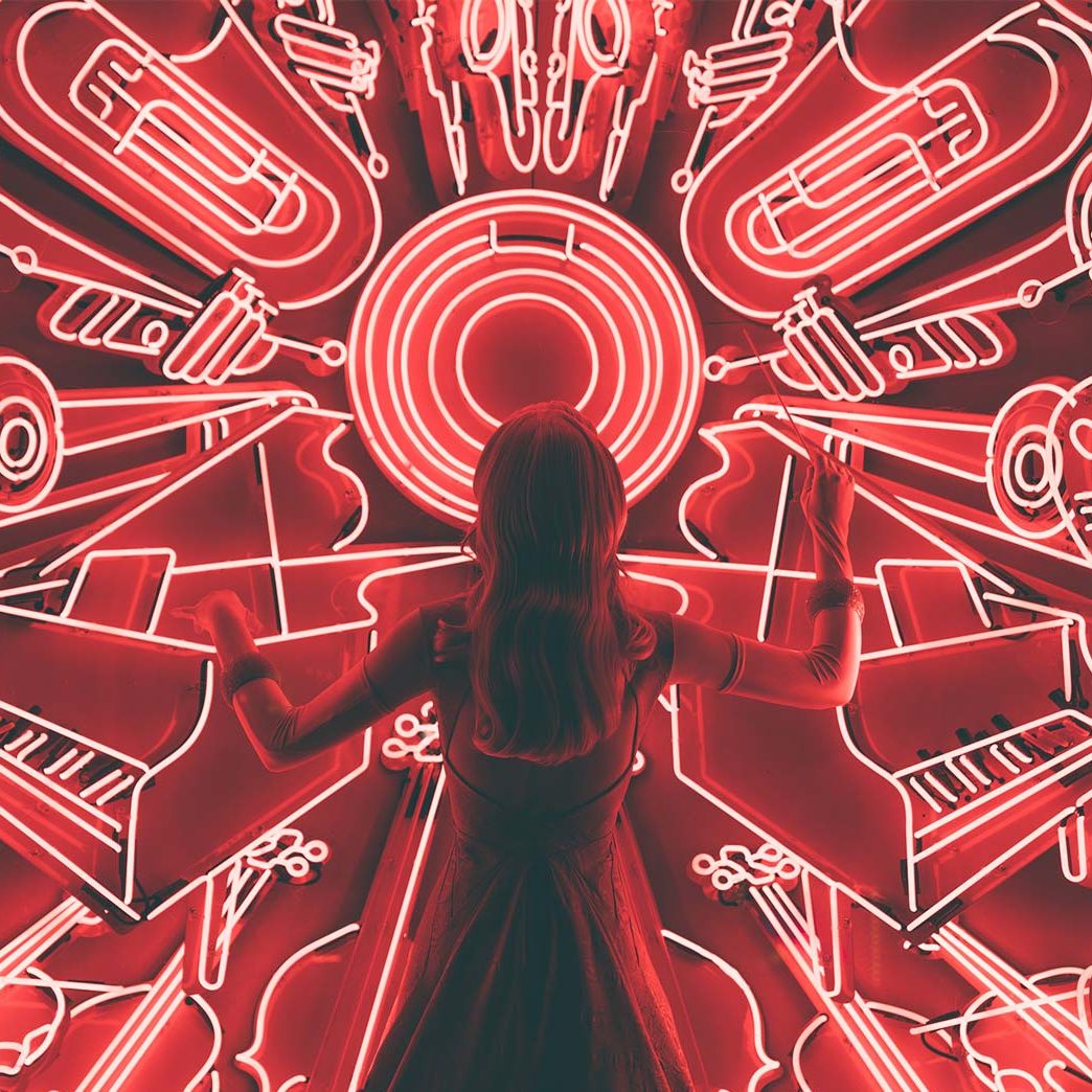 Person in Front of Neon Lights Person in Front of Neon Lights